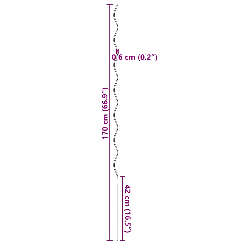 Tomaten-Spiralstäbe 20 Stk. 170 cm Verzinkter Stahl