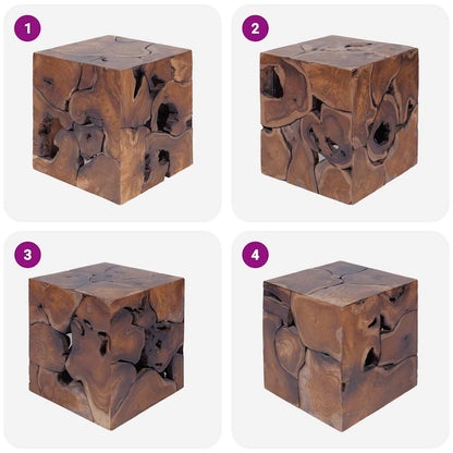 Hocker 4 Stk. Braun 40x40x45 cm Massivholz Teak