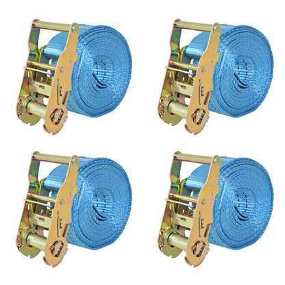 Ratschen-Spanngurte 4 Stk. 2 Tonnen 6m×38mm Blau