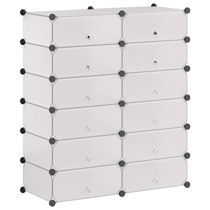 Schuh-Organizer Zusammenklappbar mit 12 Fächern Weiß