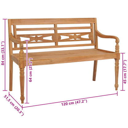 Batavia-Sitzbank 120 cm Teak