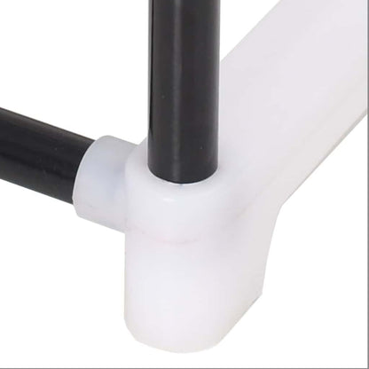 Schuhregal mit 7 Etagen Metall und Kunststoff Schwarz