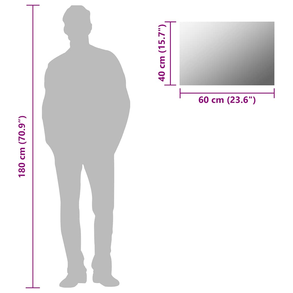 Wandspiegel 60 x 40 cm Rechteckig Glas