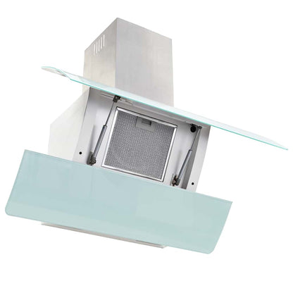 Dunstabzugshaube Wandmontage Edelstahl 756 m³/h 90 cm Weiß