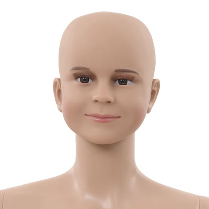 Ganzkörper-Schaufensterpuppe Kind mit Glassockel Beige 140 cm