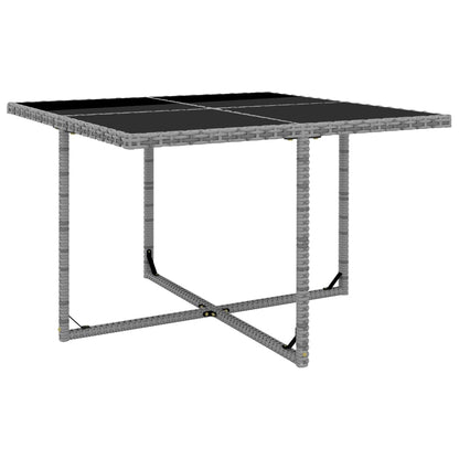 5-tlg. Garten-Essgruppe mit Auflagen Poly Rattan Grau