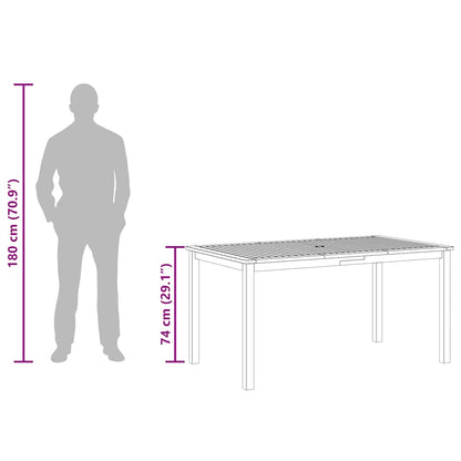 Gartentisch 150x90x74 cm Massivholz Akazie