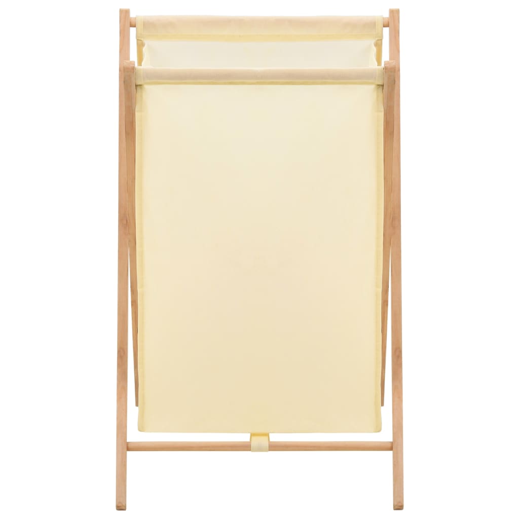 Wäschekorb Zedernholz und Stoff Beige 42x41x64 cm