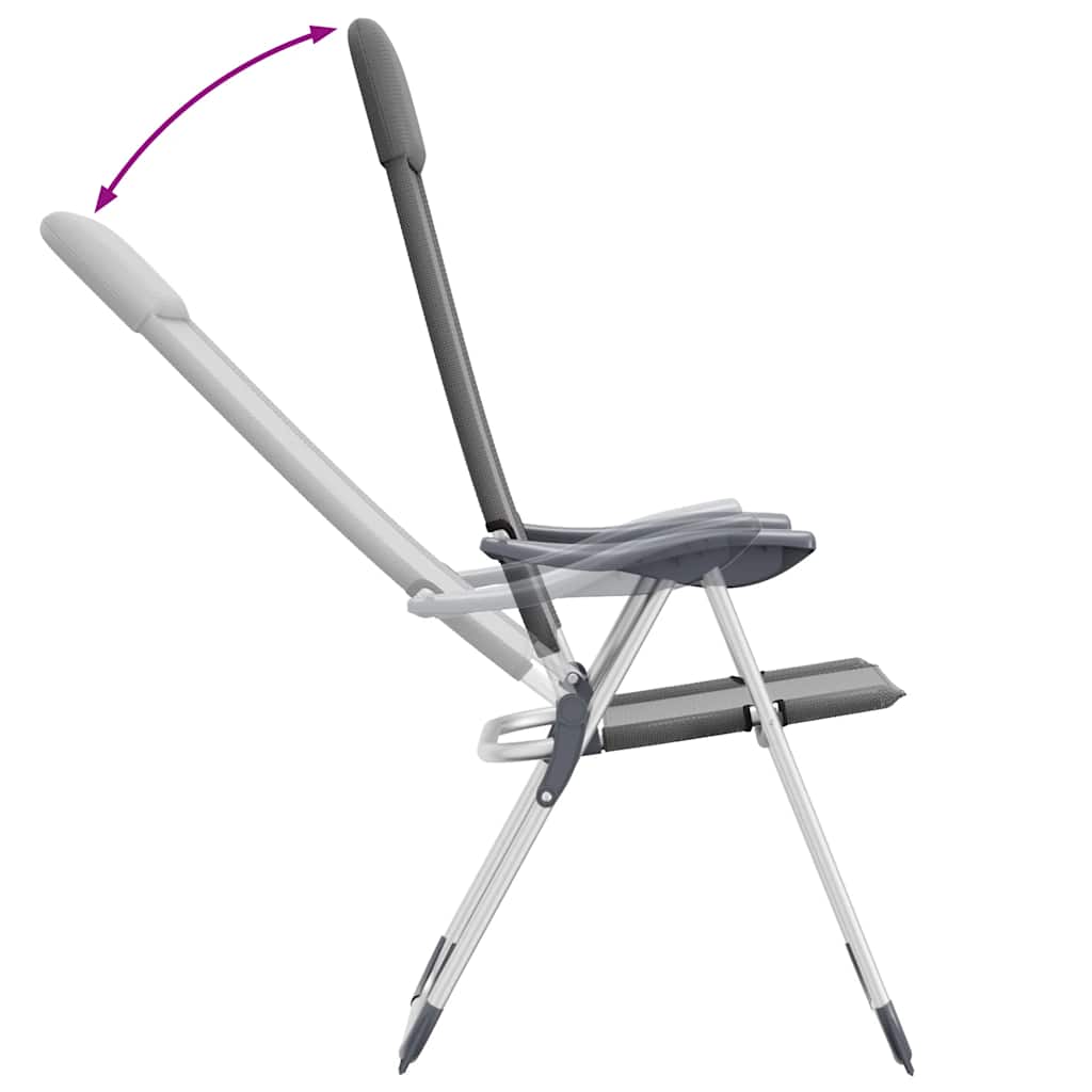 Klappbare Campingstühle 2 Stk. Grau Aluminium