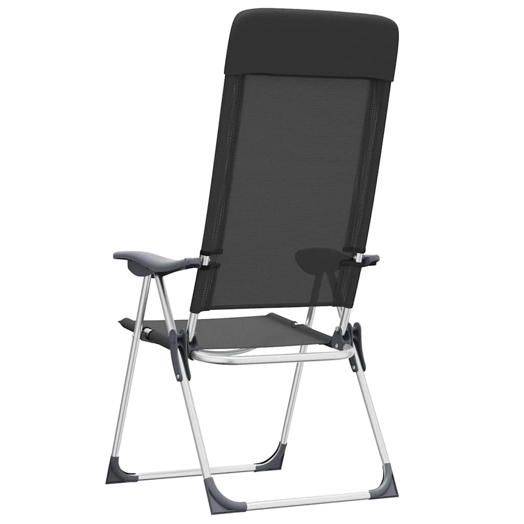 Klappbare Campingstühle 2 Stk. Aluminium Schwarz