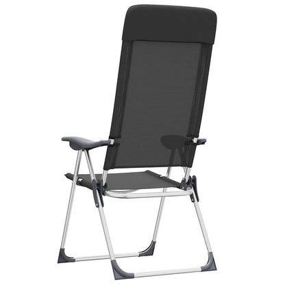 Klappbare Campingstühle 2 Stk. Aluminium Schwarz