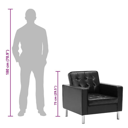 Sessel Schwarz 75x70x75 cm Kunstleder