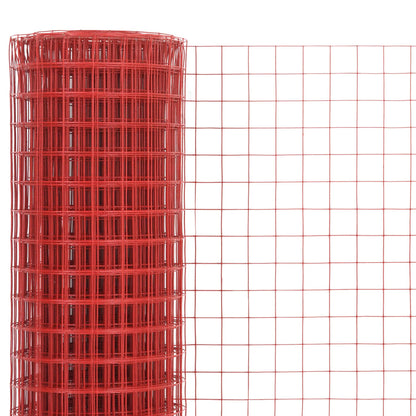 Drahtzaun Stahl mit PVC-Beschichtung 10x0,5 m Rot
