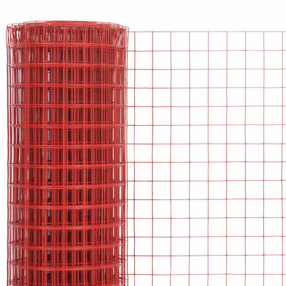 Drahtzaun Stahl mit PVC-Beschichtung 25x1,5 m Rot