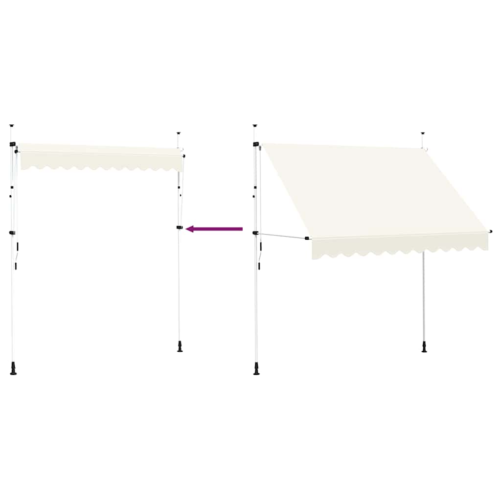 Einziehbare Markise Handbetrieben 250 cm Cremeweiß