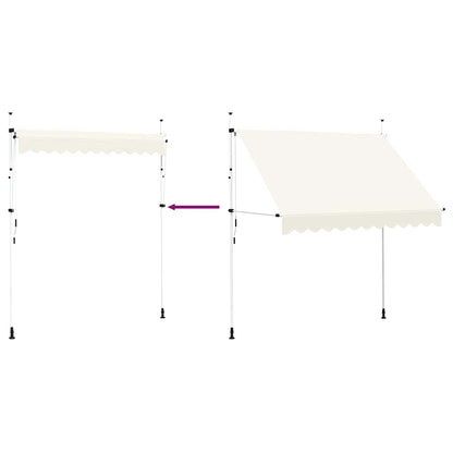Einziehbare Markise Handbetrieben 250 cm Cremeweiß
