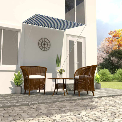 Einziehbare Markise 150×150 cm Blau und Weiß