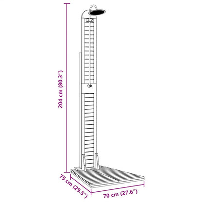Gartendusche Massivholz Teak 70x75x204 cm