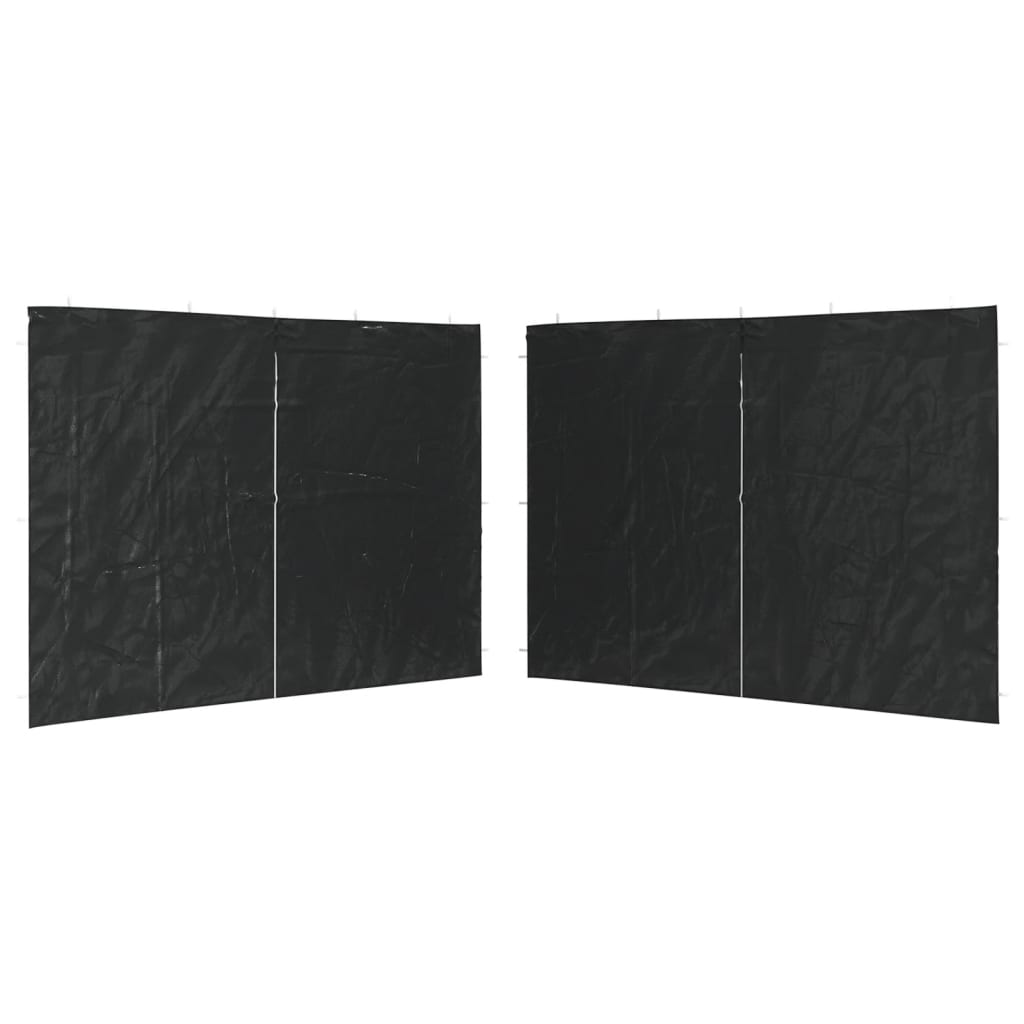 Partyzelt-Seitenwände 2 Stück mit Reißverschluss PE Anthrazit