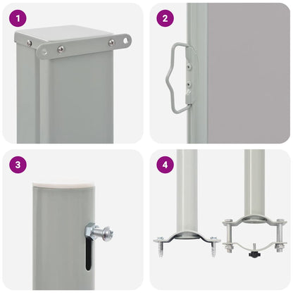 Ausziehbare Seitenmarkise 100x300 cm Grau