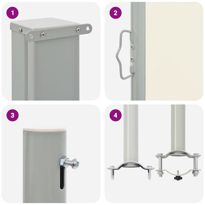 Ausziehbare Seitenmarkise 160x300 cm Creme