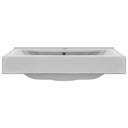 Waschbecken mit Überlauf 60x46x16 cm Keramik Silbern