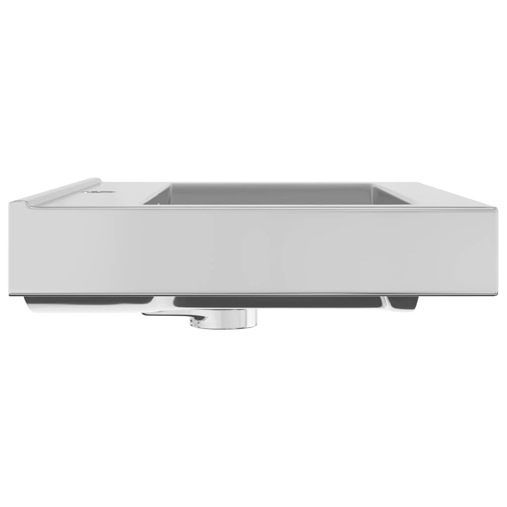 Waschbecken mit Überlauf 60x46x16 cm Keramik Silbern