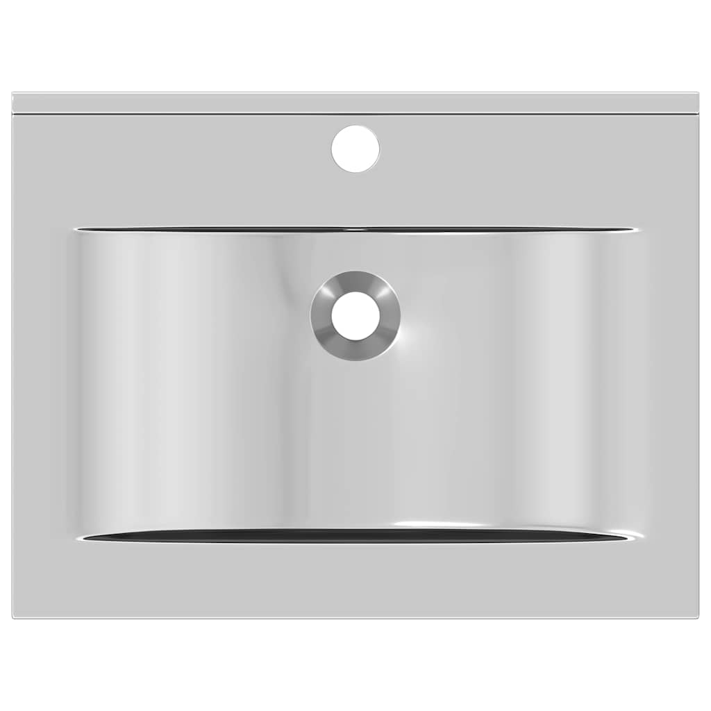 Waschbecken mit Überlauf 60x46x16 cm Keramik Silbern