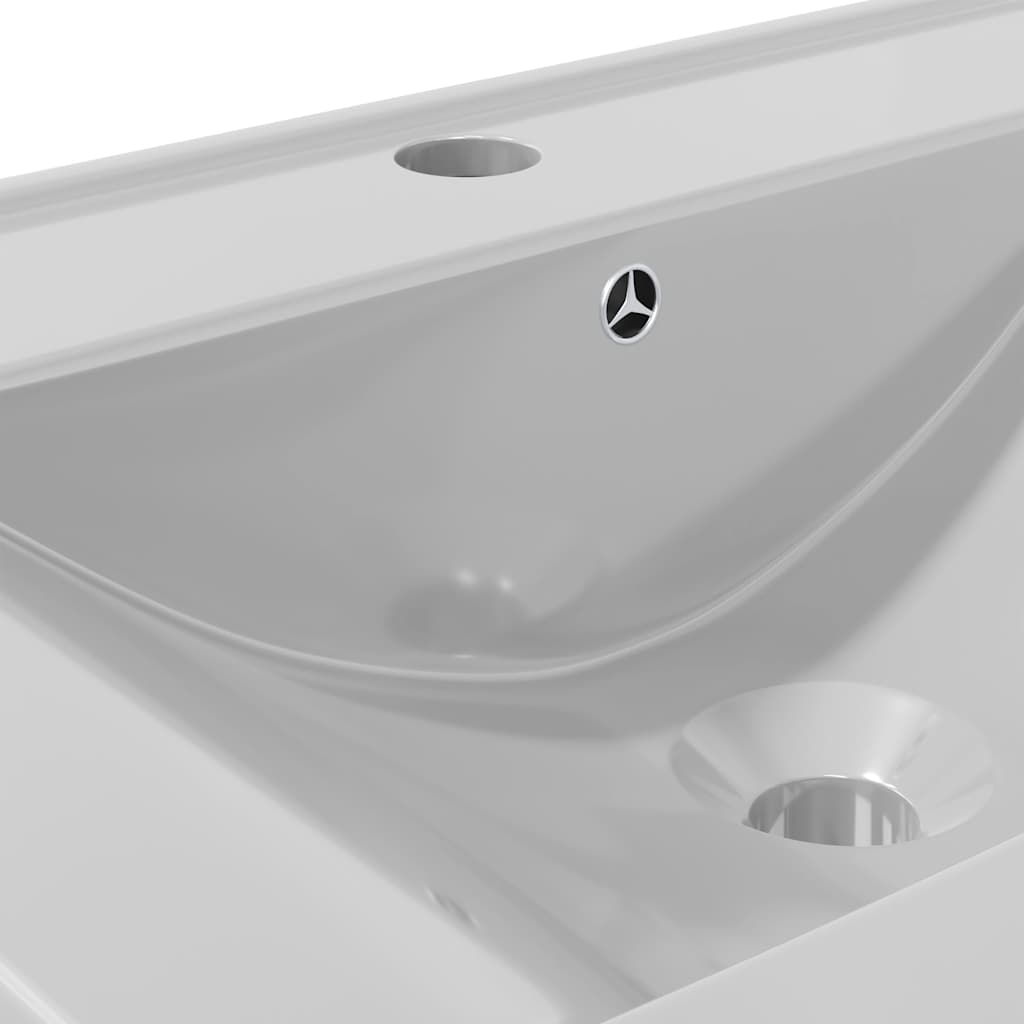 Waschbecken mit Überlauf 60x46x16 cm Keramik Silbern