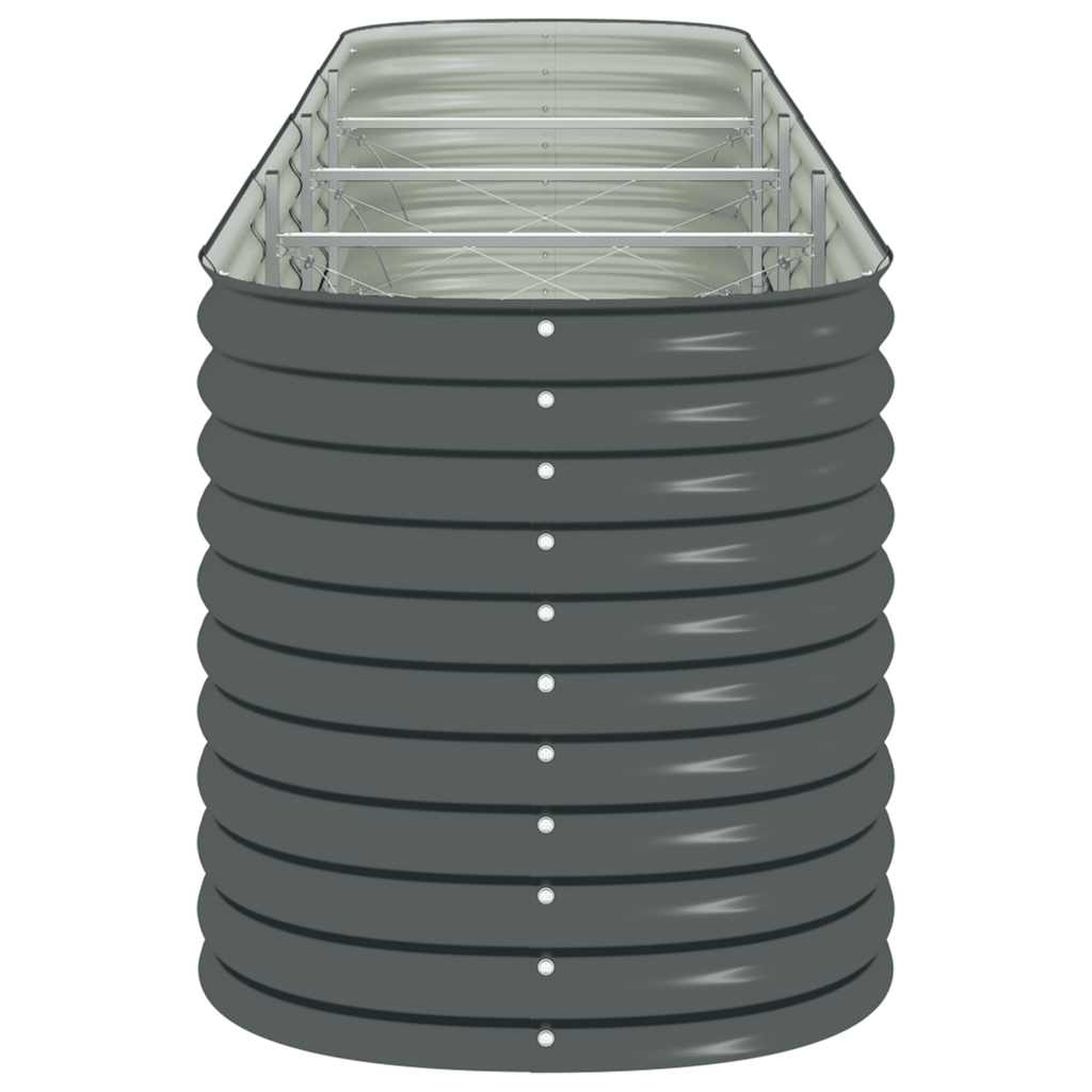 Garten-Hochbeet 400 x 80 x 81 cm Verzinkter Stahl Grau