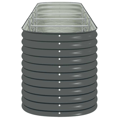 Garten-Hochbeet 400 x 80 x 81 cm Verzinkter Stahl Grau