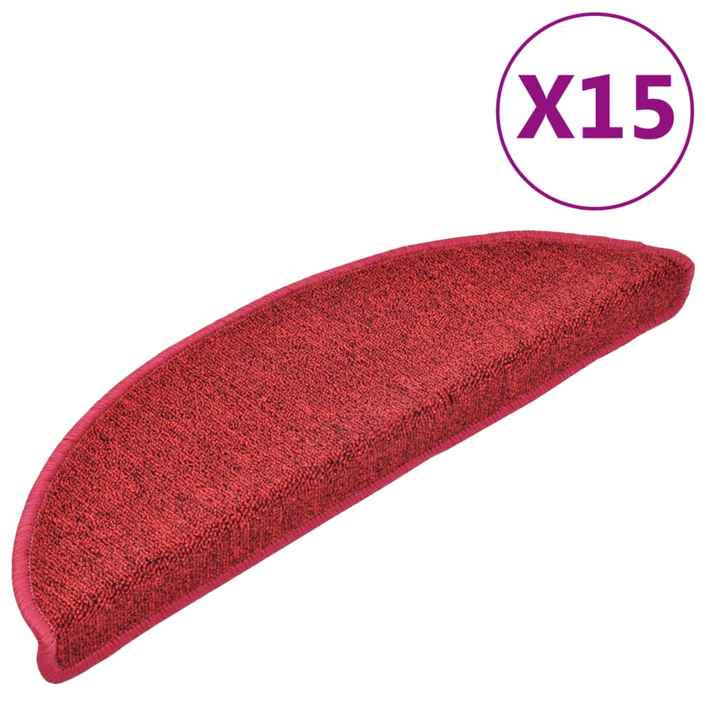 Stufenmatten 15 Stk. 56x17x3 cm Rot Halbrund