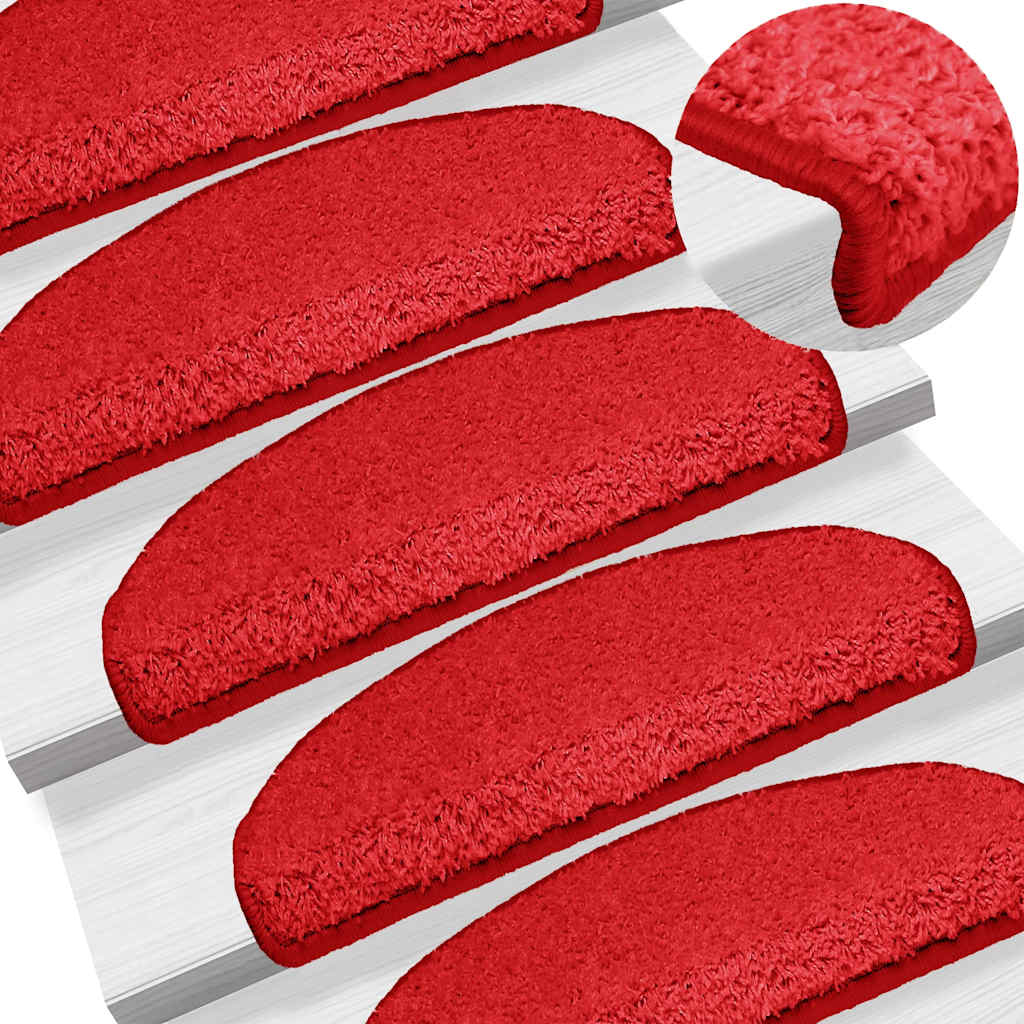 Stufenmatten 15 Stk. 65x21x4 cm Rot Halbrund Groß