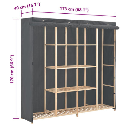 Kleiderschrank Grau 173 x 40 x 170 cm Stoff