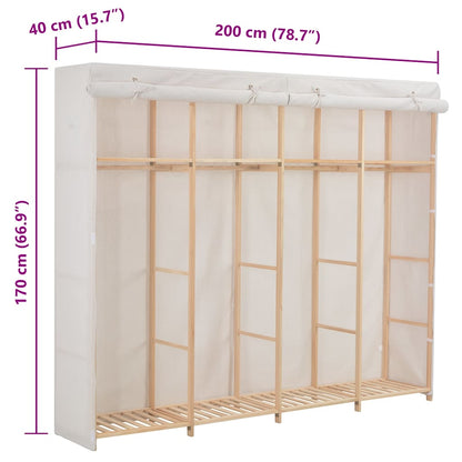 Kleiderschrank Weiß 200 x 40 x 170 cm Stoff