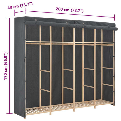Kleiderschrank Grau 200 x 40 x 170 cm Stoff