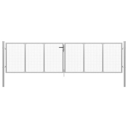 Gartentor verzinkter Stahl 400 x 100 cm Silber