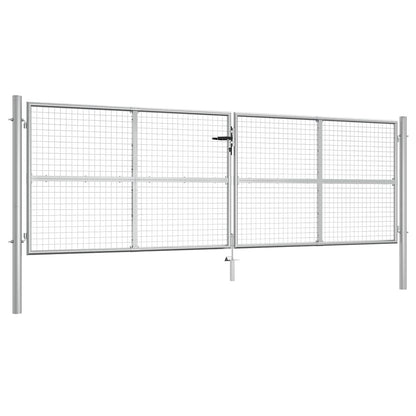 Gartentor verzinkter Stahl 400 x 125 cm Silber