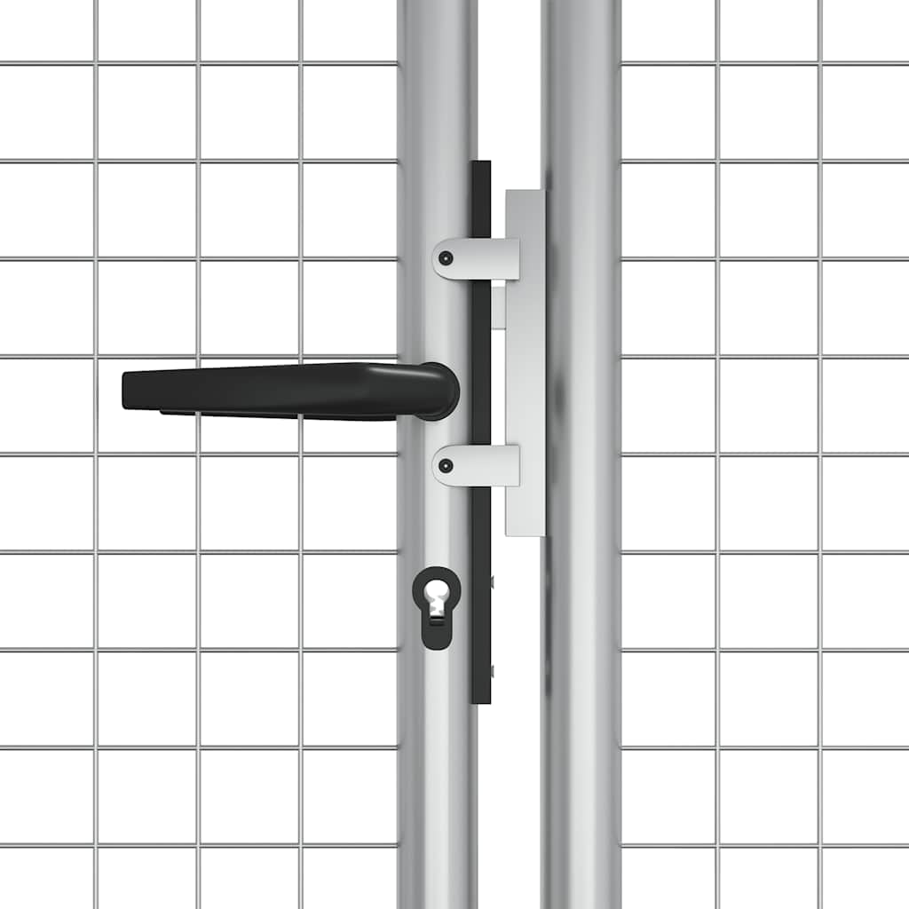 Gartentor verzinkter Stahl 400 x 125 cm Silber