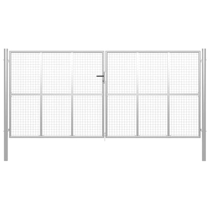Gartentor verzinkter Stahl 400 x 175 cm Silber