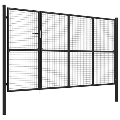 Gartentor aus Stahl 350 x 150 cm Anthrazit