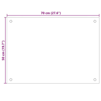 Küchenrückwand Schwarz 70x50 cm Hartglas