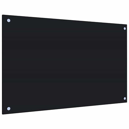 Küchenrückwand Schwarz 80x50 cm Hartglas