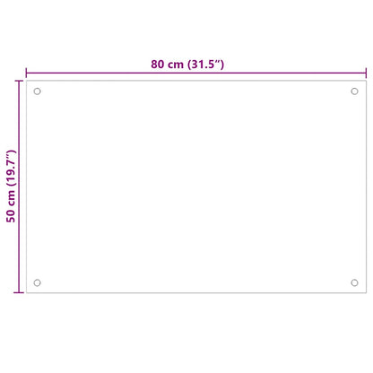 Küchenrückwand Schwarz 80x50 cm Hartglas