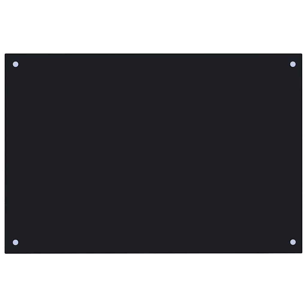 Küchenrückwand Schwarz 90x50 cm Hartglas