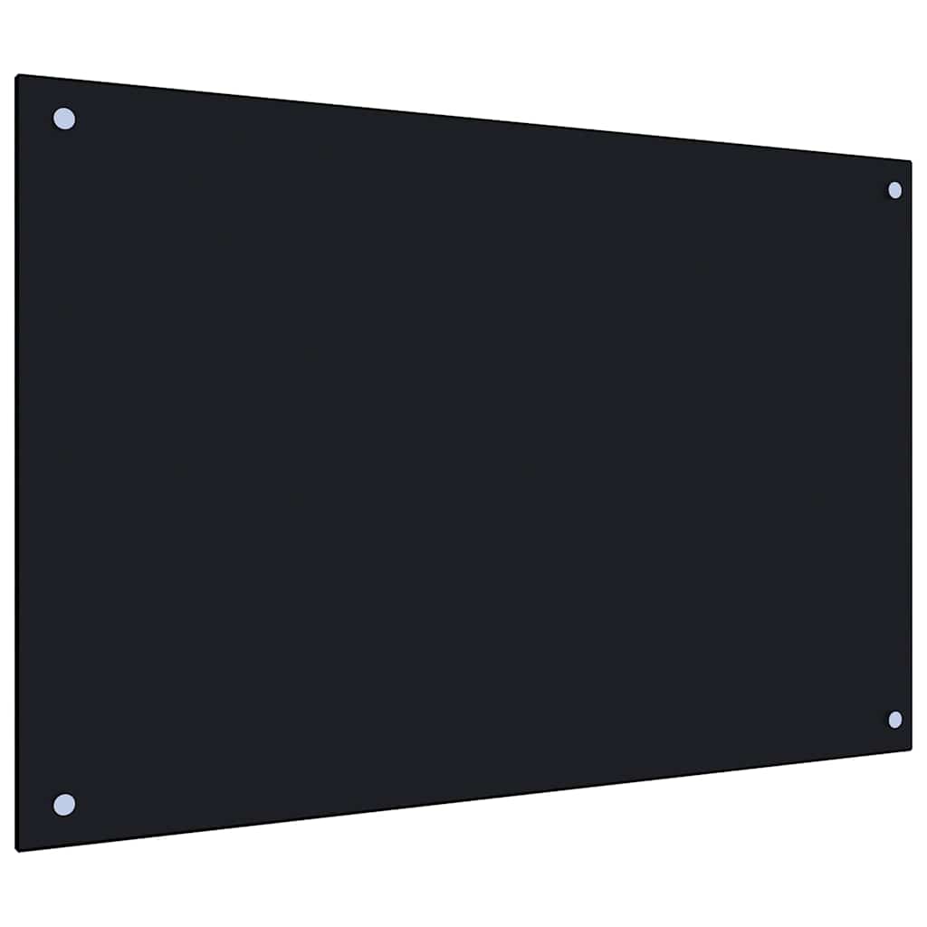 Küchenrückwand Schwarz 90x60 cm Hartglas