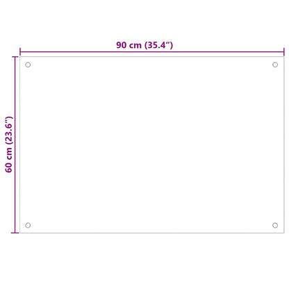 Küchenrückwand Schwarz 90x60 cm Hartglas