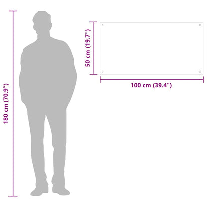 Küchenrückwand Schwarz 100x50 cm Hartglas