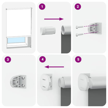 Verdunkelungsrollo 164,4 x 175 cm, Stoffbreite 160 cm, Gebrochen Weiß