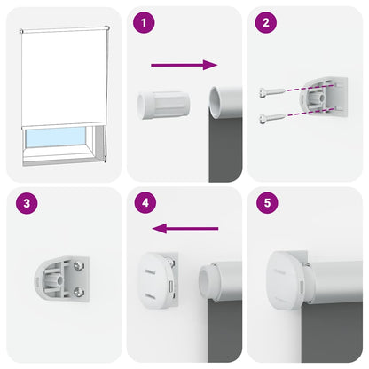Verdunkelungsrollo 124,4 x 230 cm, Stoffbreite 120 cm, Gebrochen Weiß